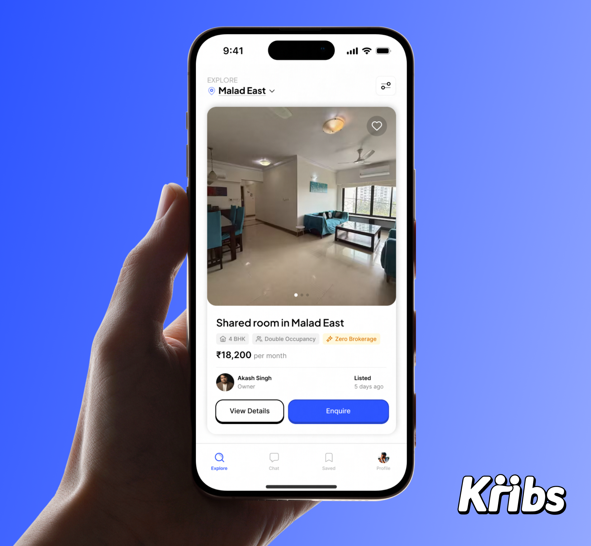 Kribs app screens